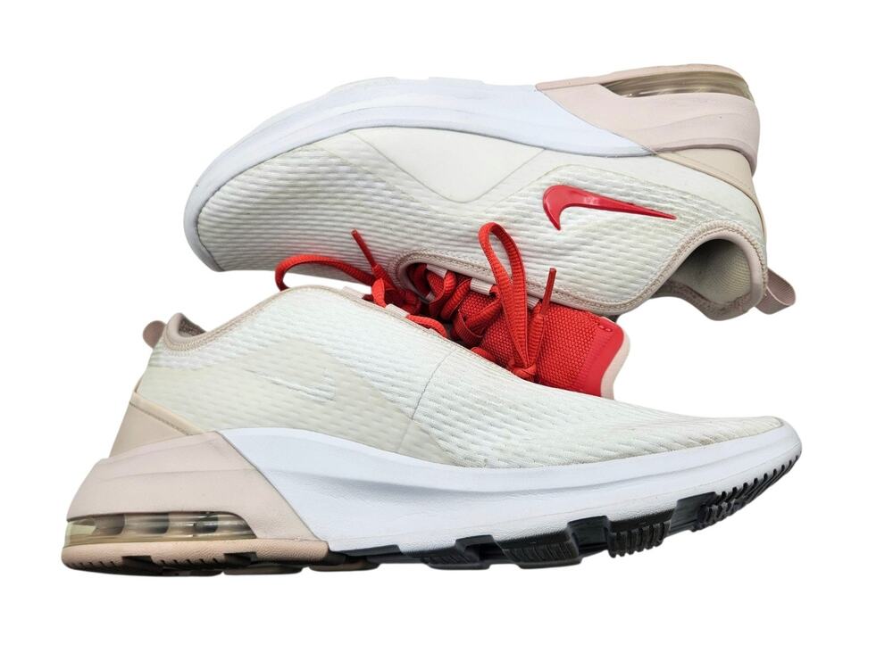 Pristine Nike Womens Air Max Motion 2 White Track Red Size 9.0 Sneakers